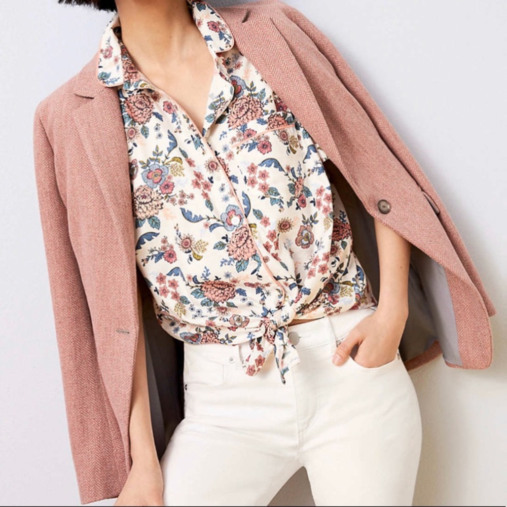 Herringbone Long Blazer